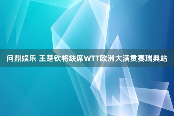 问鼎娱乐 王楚钦将缺席WTT欧洲大满贯赛瑞典站